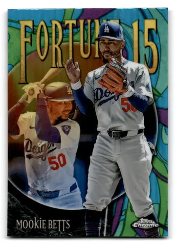 2025 topps Chrome Fortune 15 #F15-5 Mookie Betts NM-MT Dodgers ID:79111 - Baseball Card Single