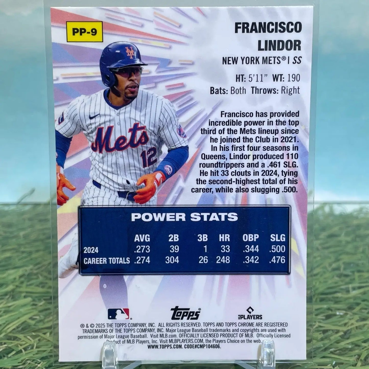 2025 Topps Chrome Francisco Lindor #PP-9 Power Players Insert Mets - Baseball Card Single
