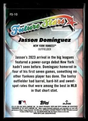 2025 Topps Chrome #FS-10 Jasson Domínguez Future Stars - Baseball Card Single