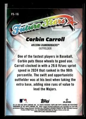 2025 Topps Chrome #FS-16 Corbin Carroll Future Stars - Baseball Card Single