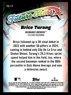 2025 Topps Chrome #FS-17 Brice Turang Future Stars - Baseball Card Single