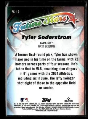 2025 Topps Chrome #FS-19 Tyler Soderstrom Future Stars - Baseball Card Single