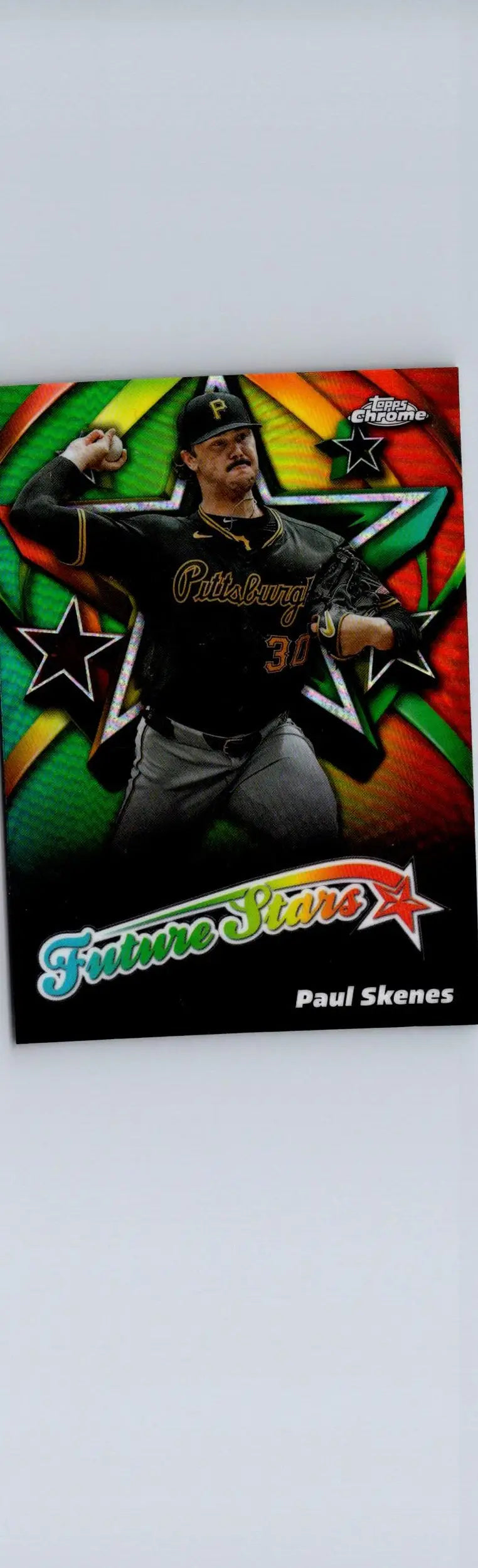 Paul Skenes baseball trading card from 2025 Topps Chrome Skene Future Stars series