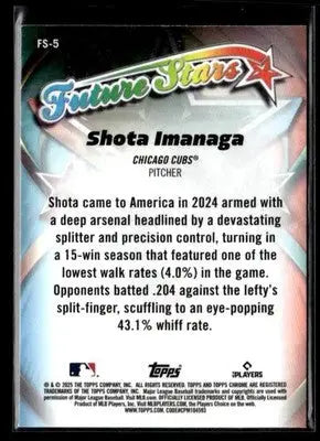 2025 Topps Chrome #FS-5 Shota Imanaga Future Stars - Baseball Card Single