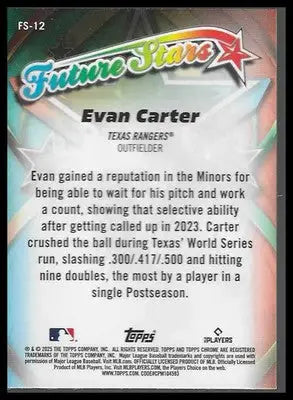 2025 Topps Chrome Future Stars #FS-12 Evan Carter