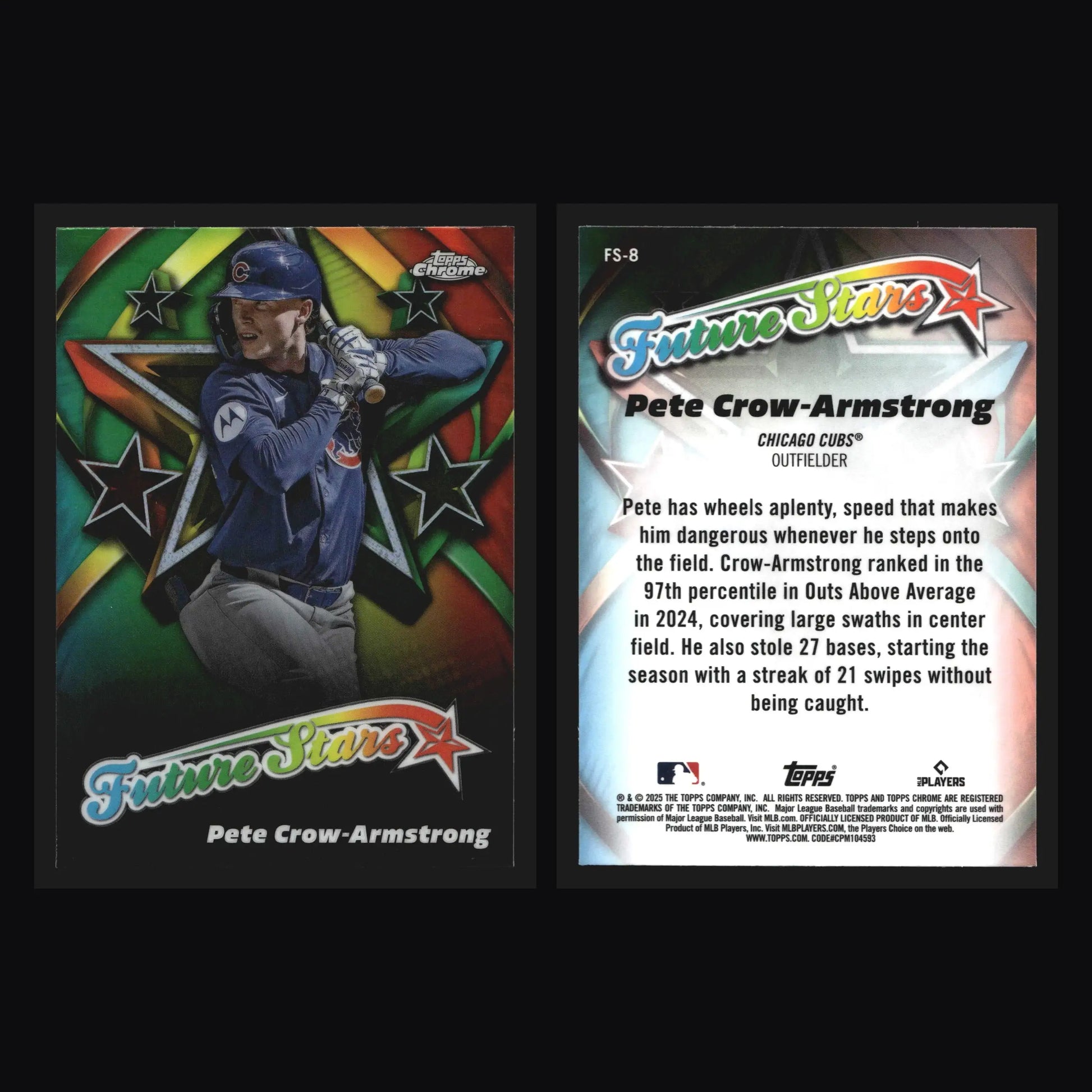 2025 Topps Chrome Future Stars Pete Crow-Armstrong #FS-8 Cubs - Baseball Card Single