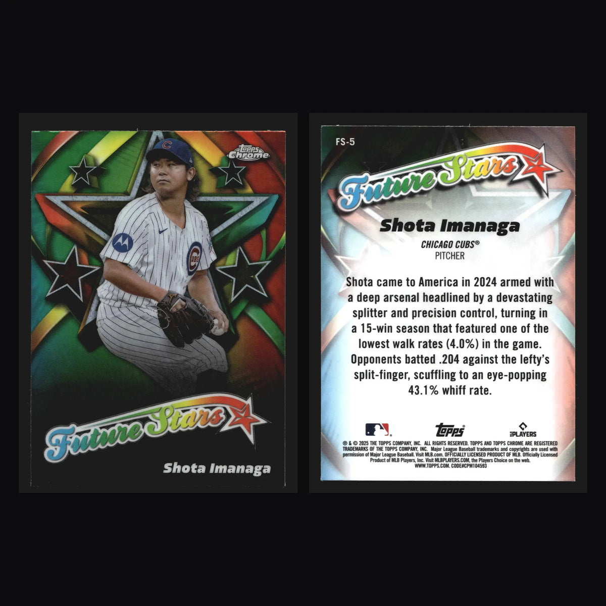 2025 Topps Chrome Future Stars Shota Imanaga #FS-5 Chicago Cubs - Baseball Card Single