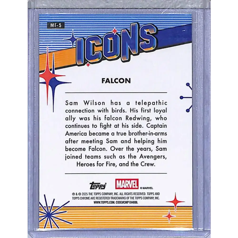 2025 Topps Chrome Icons #MI-5 Falcon NM-MT - Marvel Card Single
