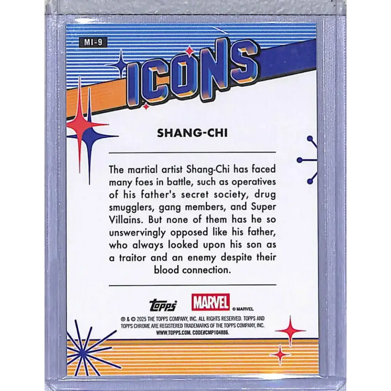 2025 Topps Chrome Icons #MI-9 Shang-Chi NM-MT - Marvel Card Single
