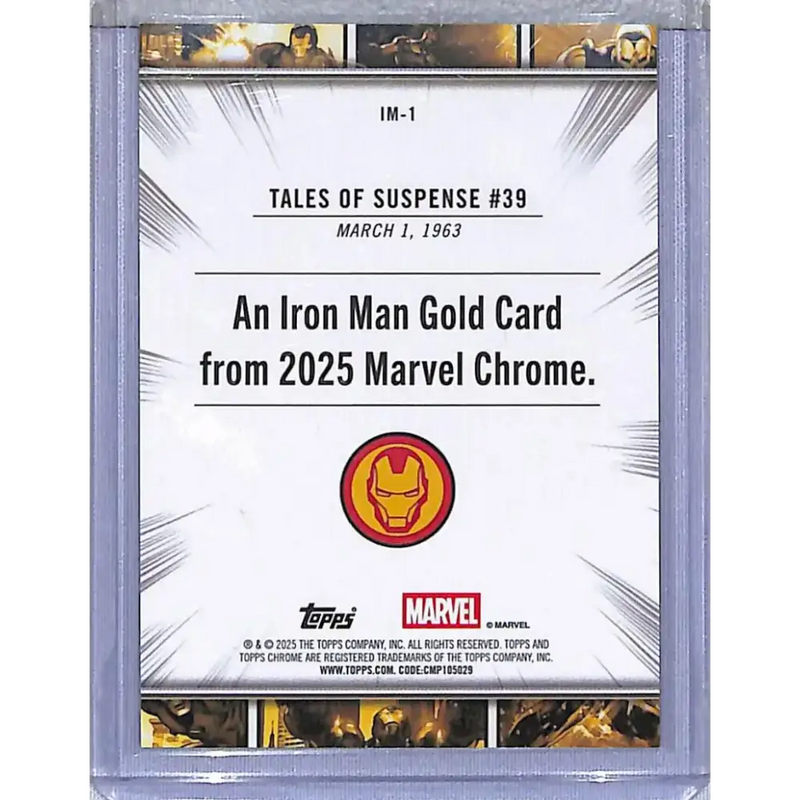 2025 Topps Chrome Iron Man Gold #IM-1 #39 NM-MT - Marvel Card Single