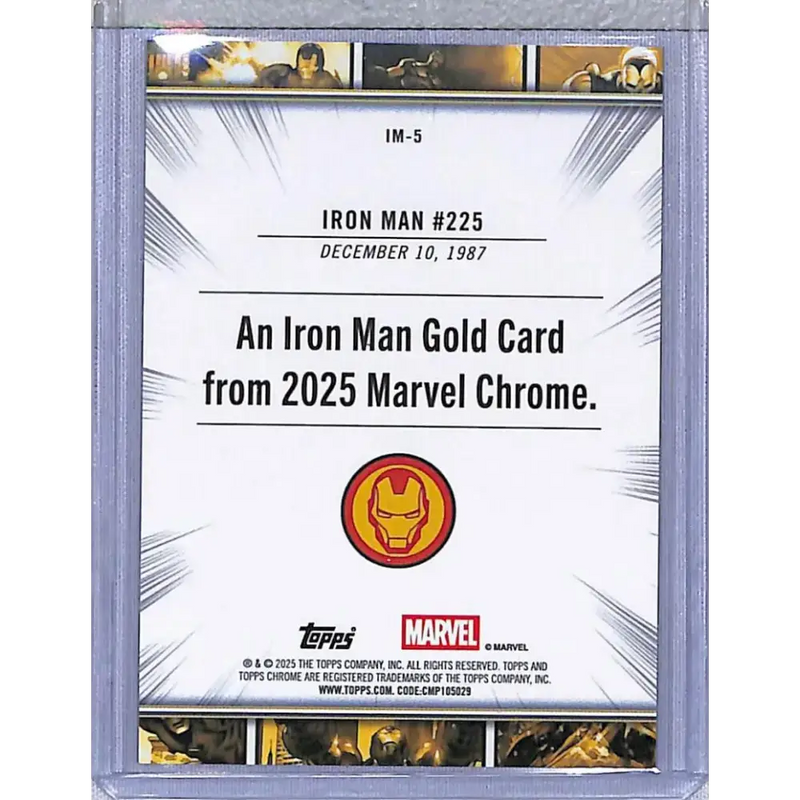 2025 Topps Chrome Iron Man Gold #IM-5 #225 NM-MT - Marvel Card Single