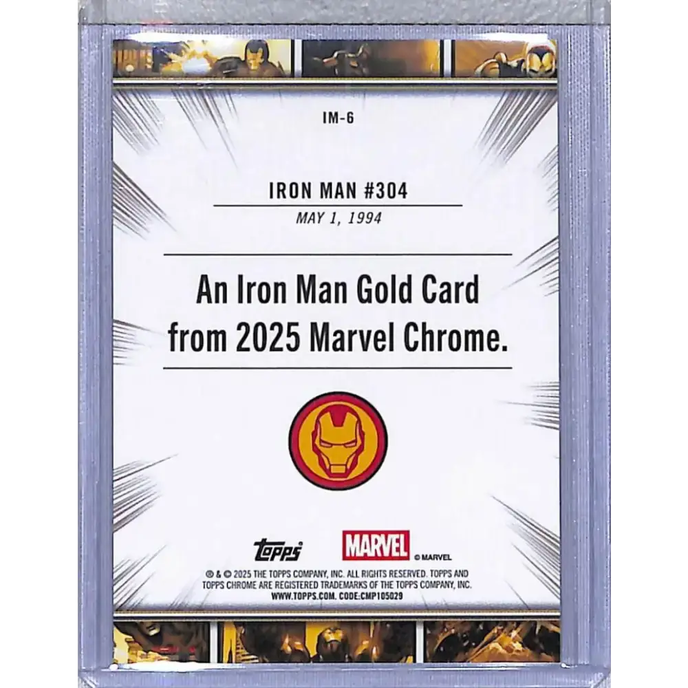 2025 Topps Chrome Iron Man Gold #IM-6 #304 NM-MT - Marvel Card Single