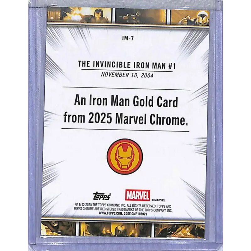 2025 Topps Chrome Iron Man Gold #IM-7 #1 NM-MT - Marvel Card Single