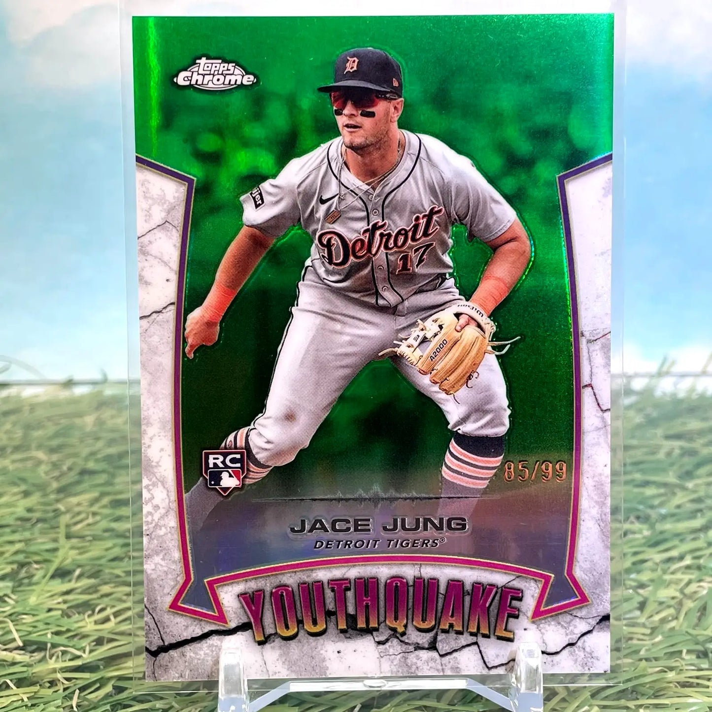 2025 Topps Chrome JACE JUNG (RC) Green Refractor Youthquake /99 YQ-4 Detroit - Baseball Card Single