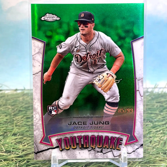 2025 Topps Chrome JACE JUNG (RC) Green Refractor Youthquake /99 YQ-4 Detroit - Baseball Card Single