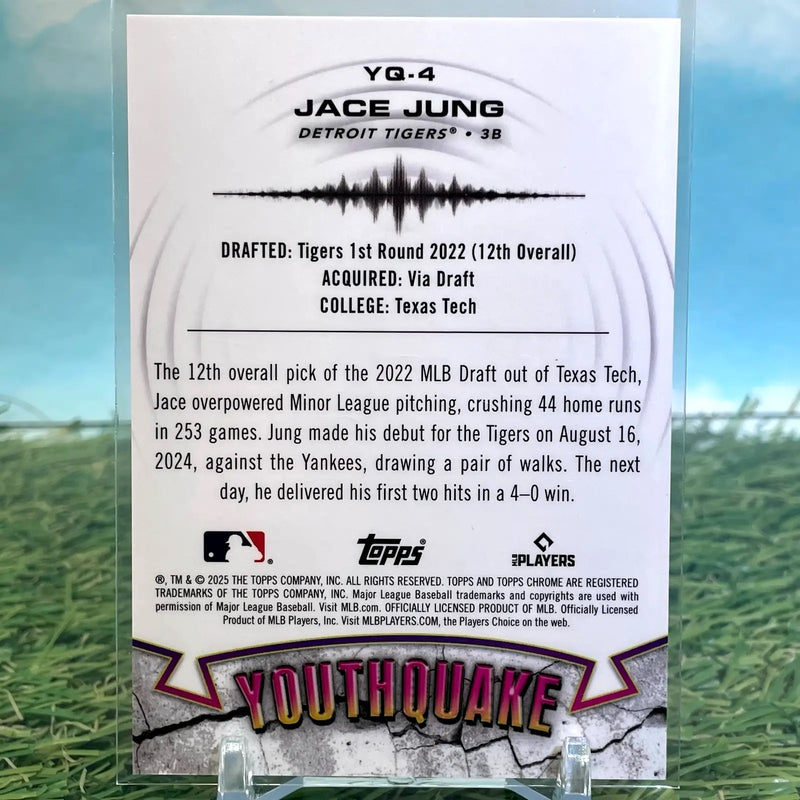 2025 Topps Chrome JACE JUNG (RC) Green Refractor Youthquake /99 YQ-4 Detroit - Baseball Card Single