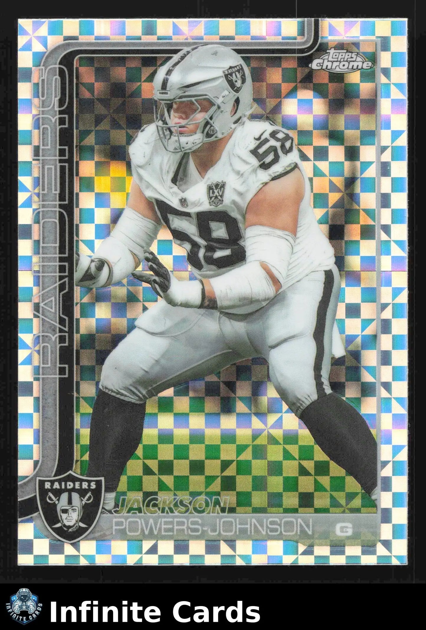 2025 Topps Chrome JACKSON POWERS-JOHNSON #177 X-Fractor Las Vegas Raiders RC - Football Card Single