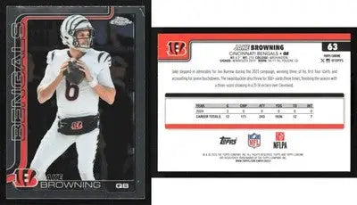 2025 Topps Chrome JAKE BROWNING #63 Chrome Cincinnati Bengals - Football Card Single