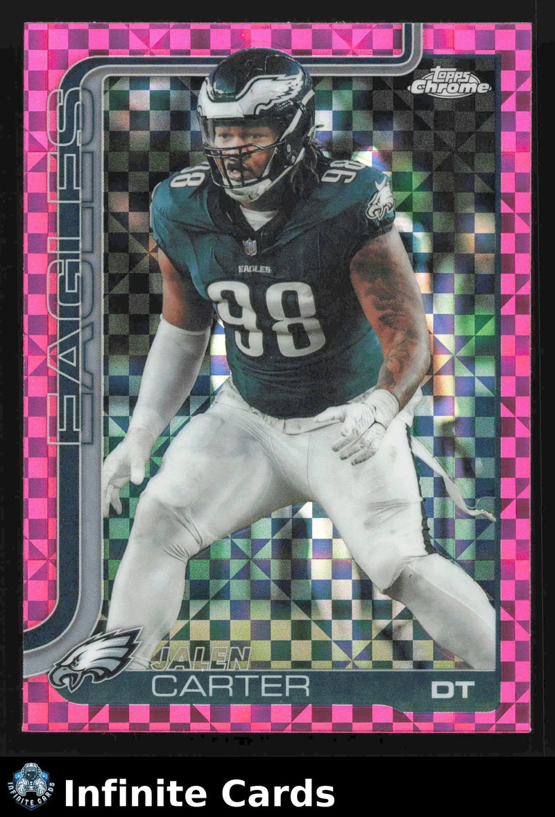 2025 Topps Chrome JALEN CARTER #250 Hot Pink X-Fractor Philadelphia Eagles - Football Card Single