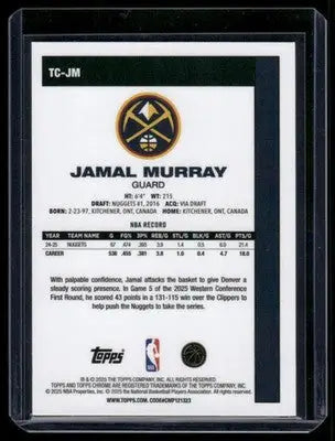 2025 Topps Chrome Jamal Murray #TC-JM Basketball - Basketball Card Single