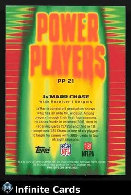 2025 Topps Chrome JA’MARR CHASE #PP-21 Power Players Cincinnati Bengals - Football Card Single