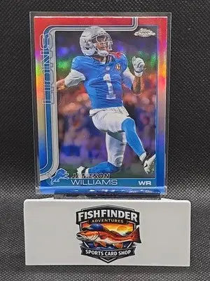 2025 Topps Chrome Jameson Williams Detroit Lions #97 Red White Blue Refractor - Football Card Single