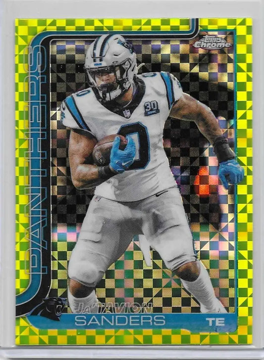 2025 Topps Chrome Ja’Tavion Sanders Lime Green X-Fractor #45 Panthers (1207) - Football Card Single