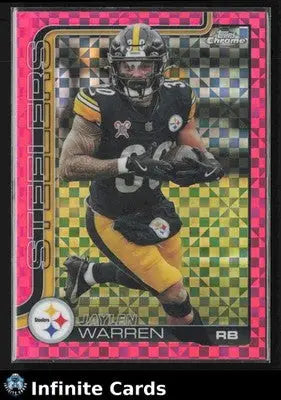 2025 Topps Chrome JAYLEN WARREN #253 Hot Pink X-Fractor Pittsburgh Steelers