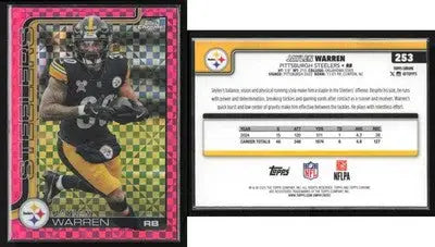 2025 Topps Chrome JAYLEN WARREN #253 Hot Pink X-Fractor Pittsburgh Steelers - Football Card Single