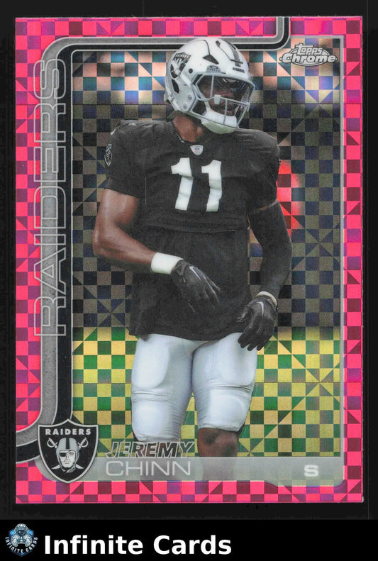 2025 Topps Chrome JEREMY CHINN #184 Hot Pink X-Fractor Las Vegas Raiders - Football Card Single
