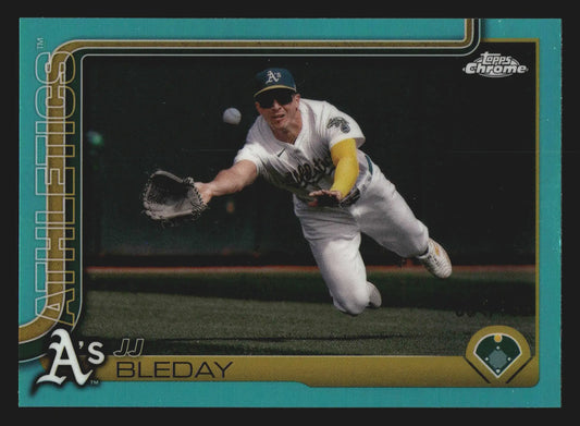 2025 Topps Chrome JJ Bleday #183 Aqua Refractor /199 Athletics - Baseball Card Single