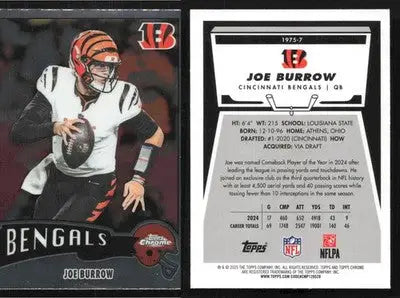 2025 Topps Chrome JOE BURROW #1975-7 1975 Topps 50th Anniversary Chrome Bengals - Football Card Single
