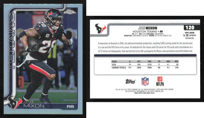 2025 Topps Chrome JOE MIXON #120 Refractor Houston Texans - Football Card Single
