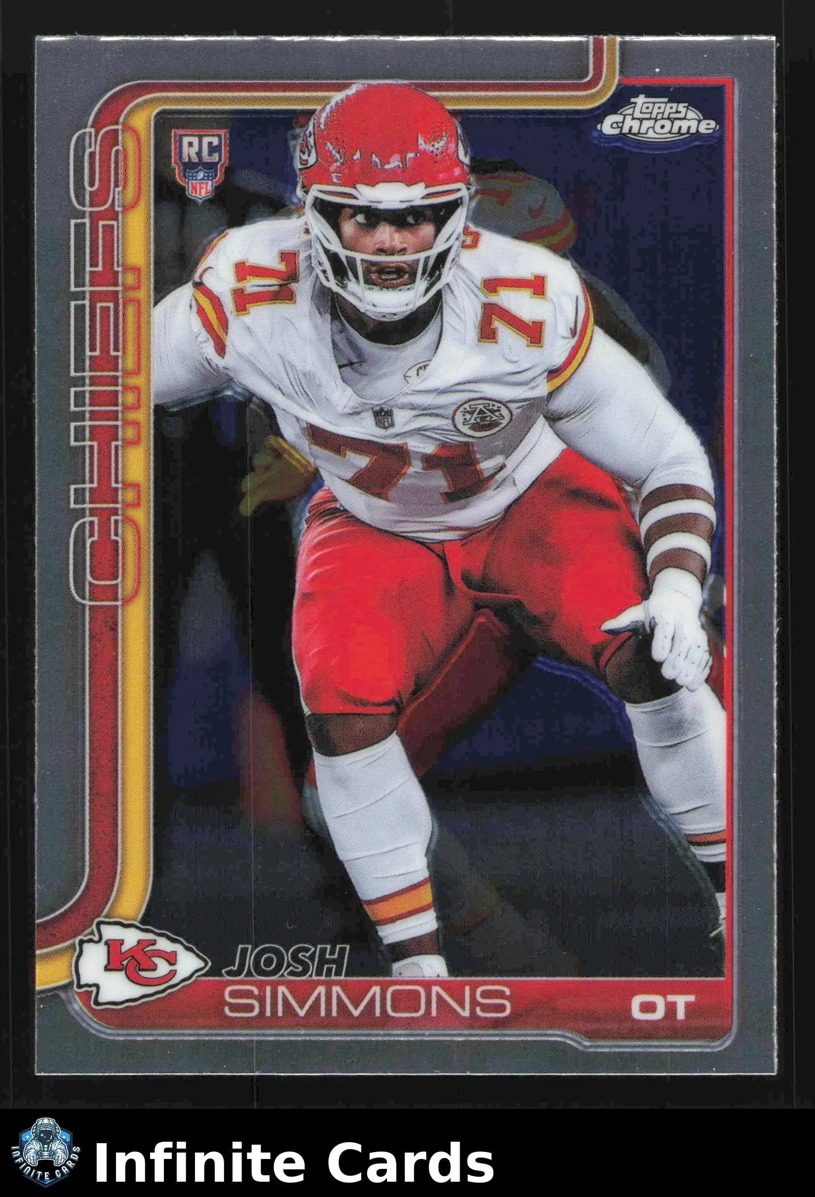 2025 Topps Chrome JOSH SIMMONS #304 Kansas City Chiefs RC - Football Card Single