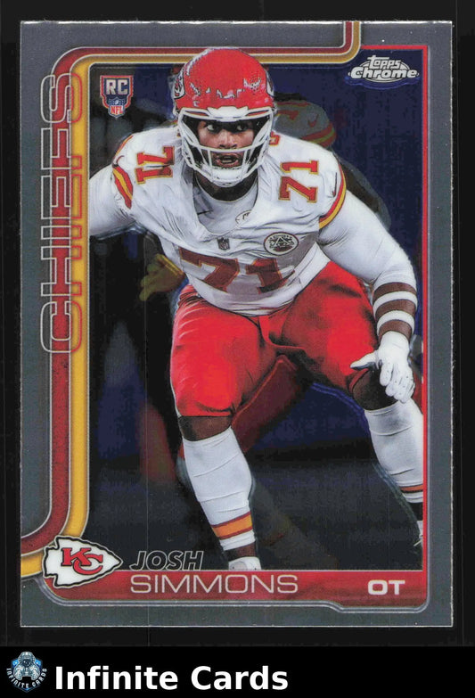 2025 Topps Chrome JOSH SIMMONS #304 Kansas City Chiefs RC - Football Card Single