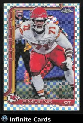 2025 Topps Chrome JOSH SIMMONS #304 X-Fractor Kansas City Chiefs RC