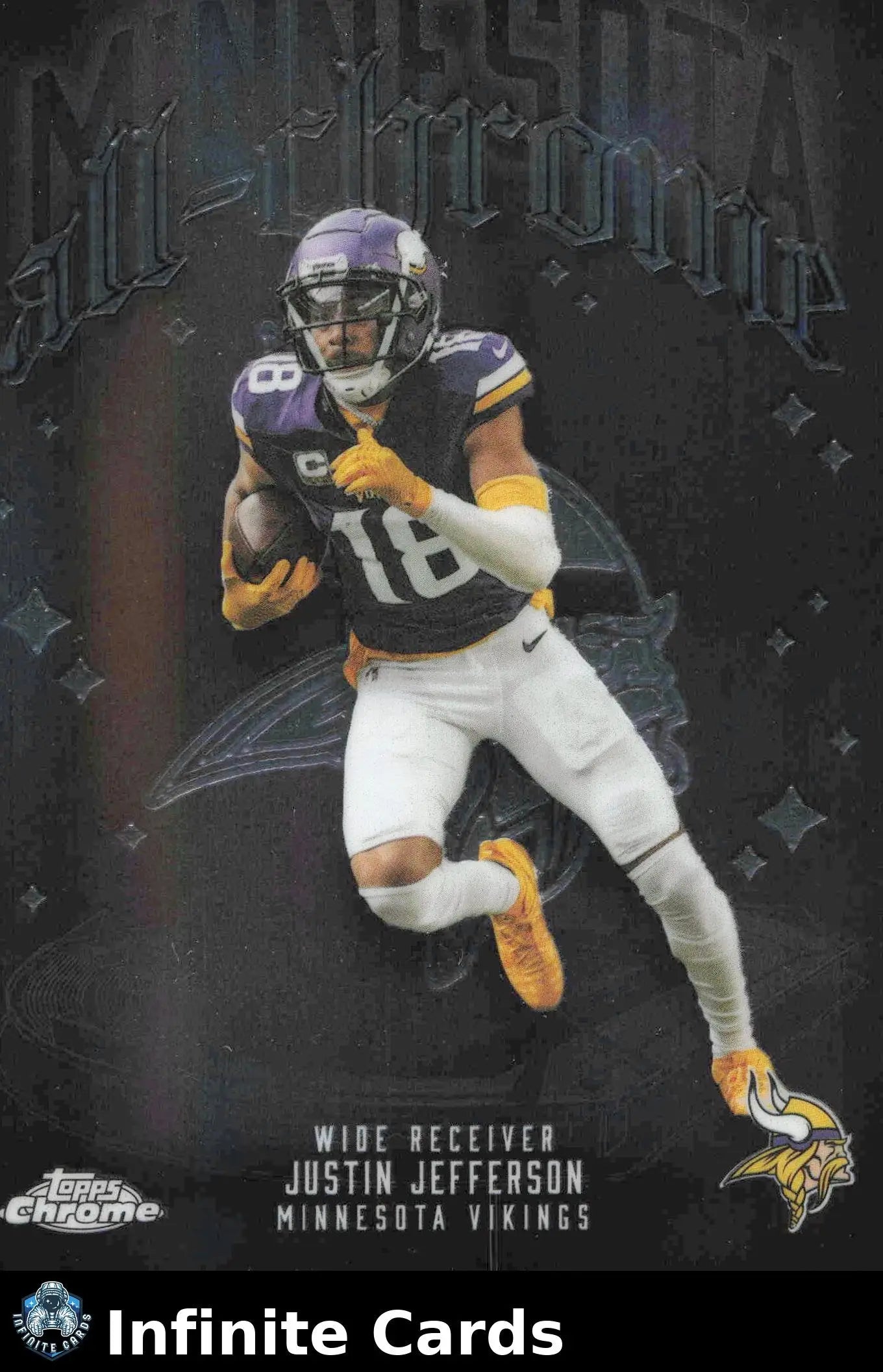 2025 Topps Chrome JUSTIN JEFFERSON #ACT-6 All-Chrome Minnesota Vikings - Football Card Single
