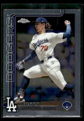 2025 Topps Chrome Justin Wrobleski #38 RC Los Angeles Dodgers