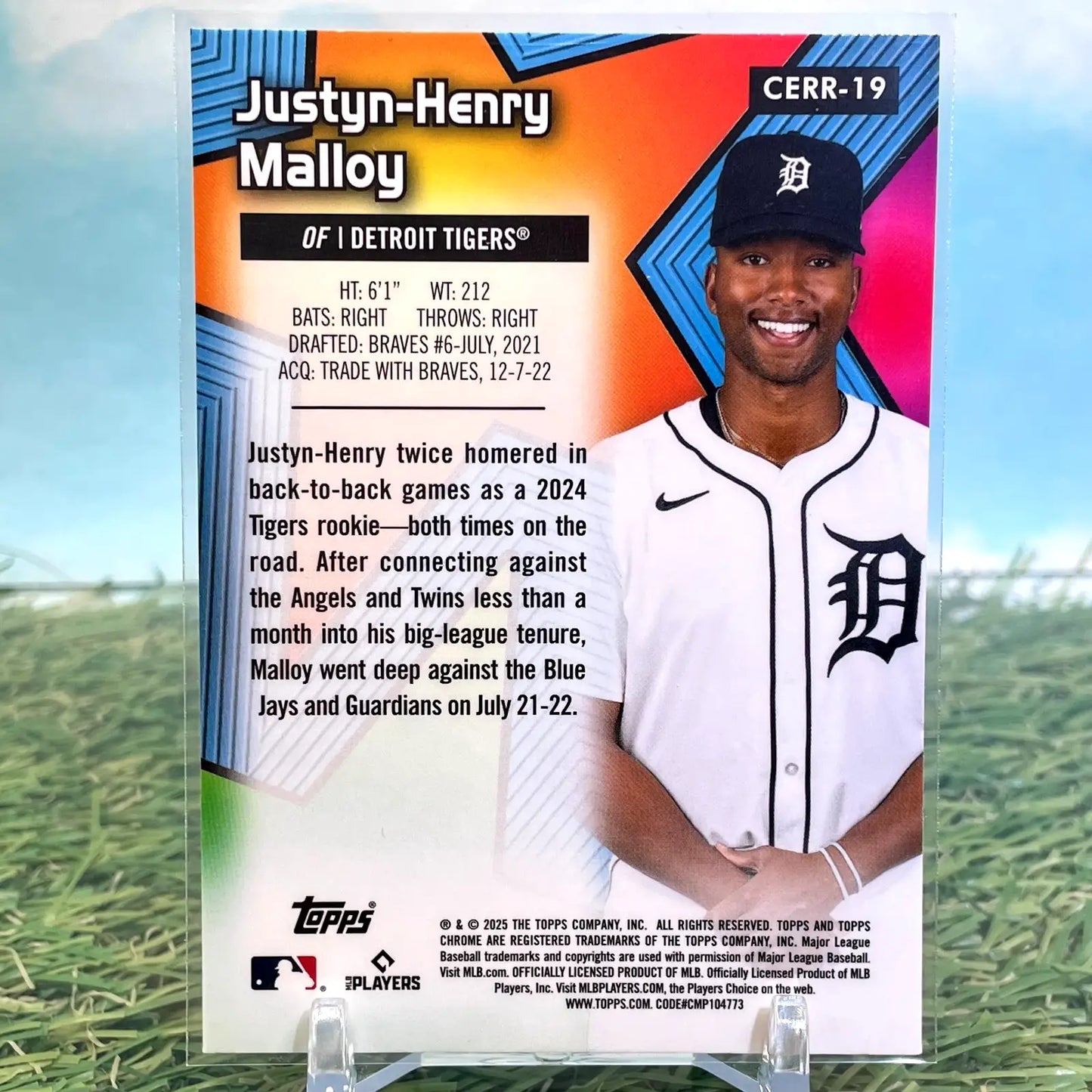 2025 Topps Chrome Justyn-Henry Malloy #CERR-19 All Etch Rookie Rush RC Tigers - Baseball Card Single