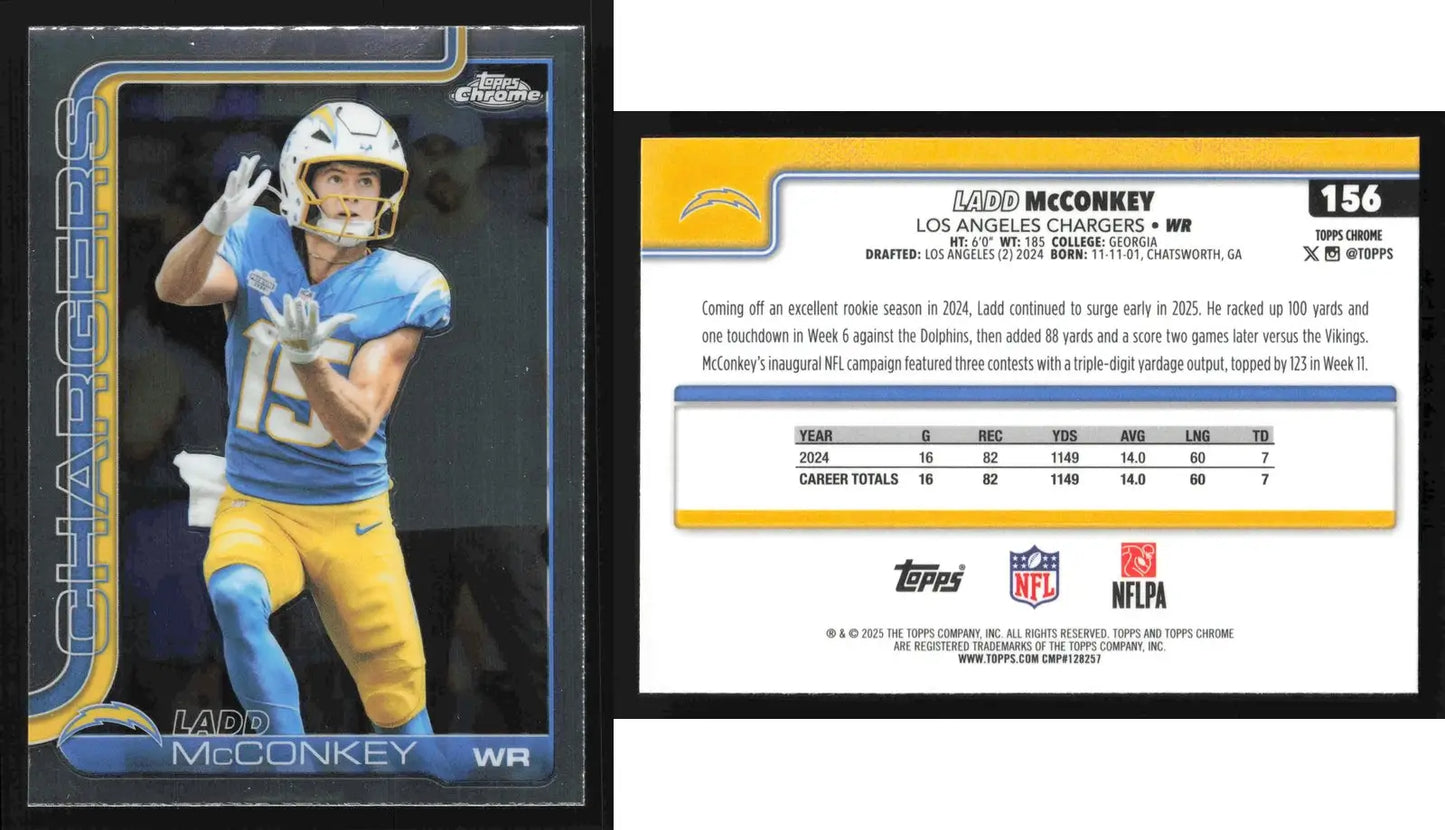 2025 Topps Chrome LADD MCCONKEY #156 Los Angeles Chargers - Football Card Single
