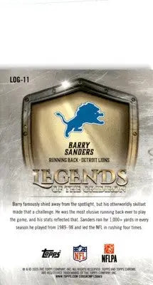 2025 Topps Chrome #LOG-11 Barry Sanders Legends of the Gridiron - Football Card Single