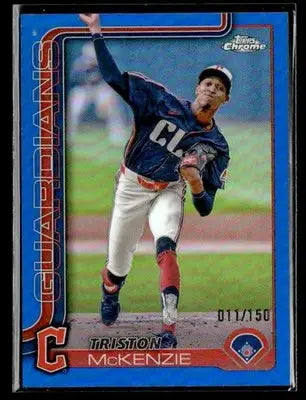 2025 Topps Chrome Logofractor Edition #21 Triston McKenzie Blue Refractors #/150 - Baseball Card Single