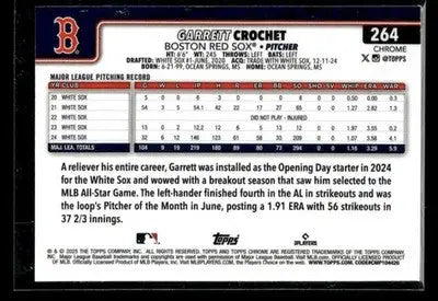 2025 Topps Chrome Logofractor Edition Garrett Crochet #264 Boston Red Sox