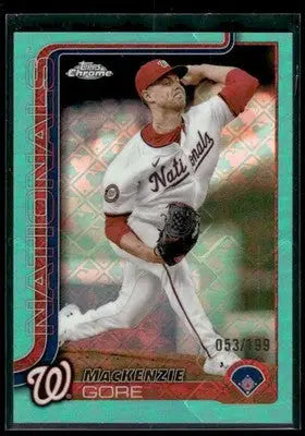 2025 Topps Chrome Logofractor Edition MacKenzie Gore #160 Aqua #/199 Nationals