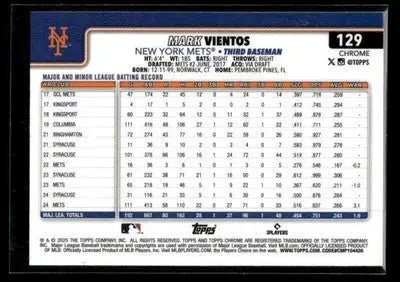 2025 Topps Chrome Logofractor Edition Mark Vientos #129 New York Mets