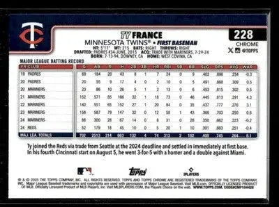 2025 Topps Chrome Logofractor Edition Ty France #228 Minnesota Twins