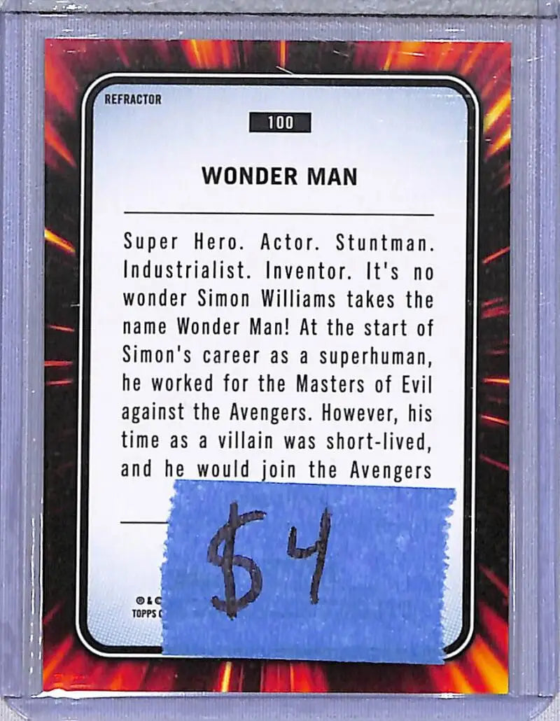 2025 Topps Chrome Marvel #100 Wonder Man NM-MT - Marvel Card Single