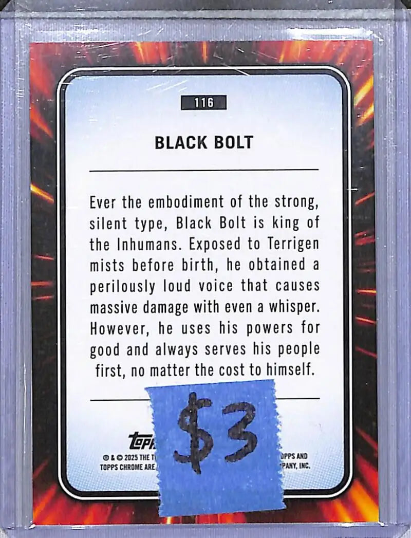 2025 Topps Chrome Marvel #116 Black Bolt NM-MT - Marvel Card Single