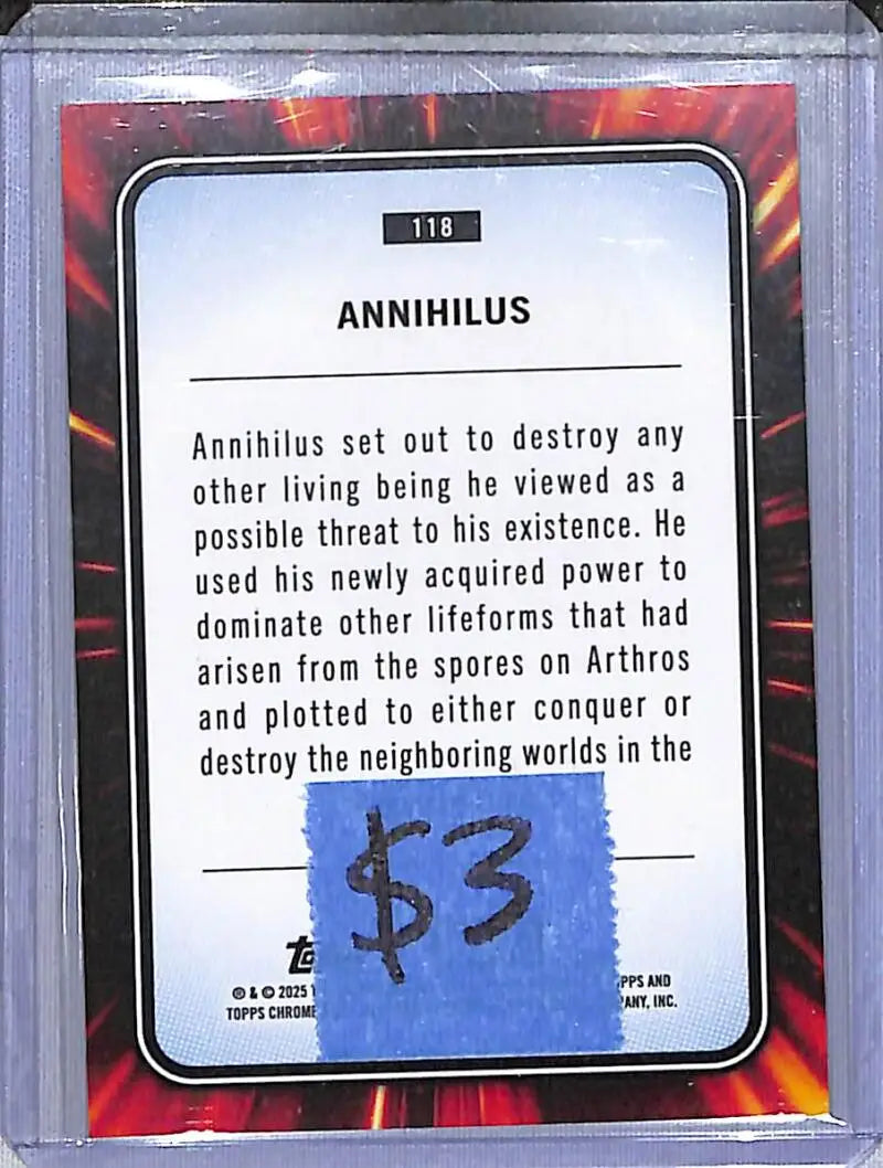 2025 Topps Chrome Marvel #118 Annihilus NM-MT - Marvel Card Single
