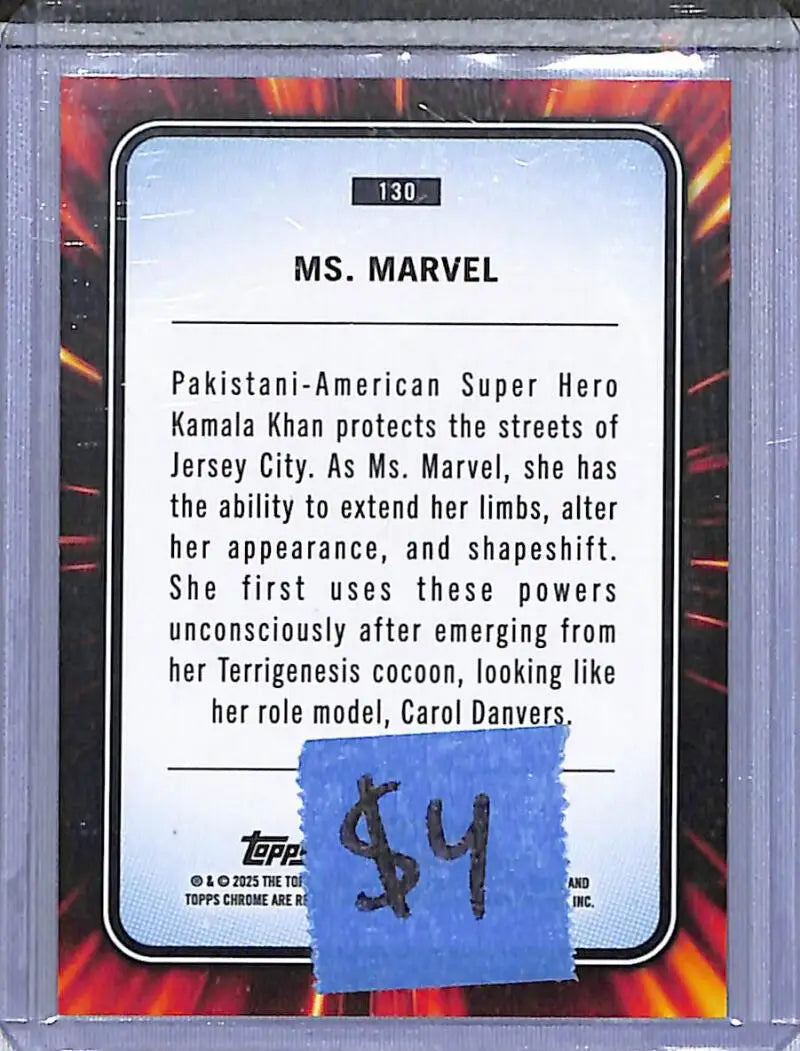 2025 Topps Chrome Marvel #130 Ms. Marvel NM-MT